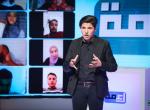 Young man in a televised debate in Tunisia 